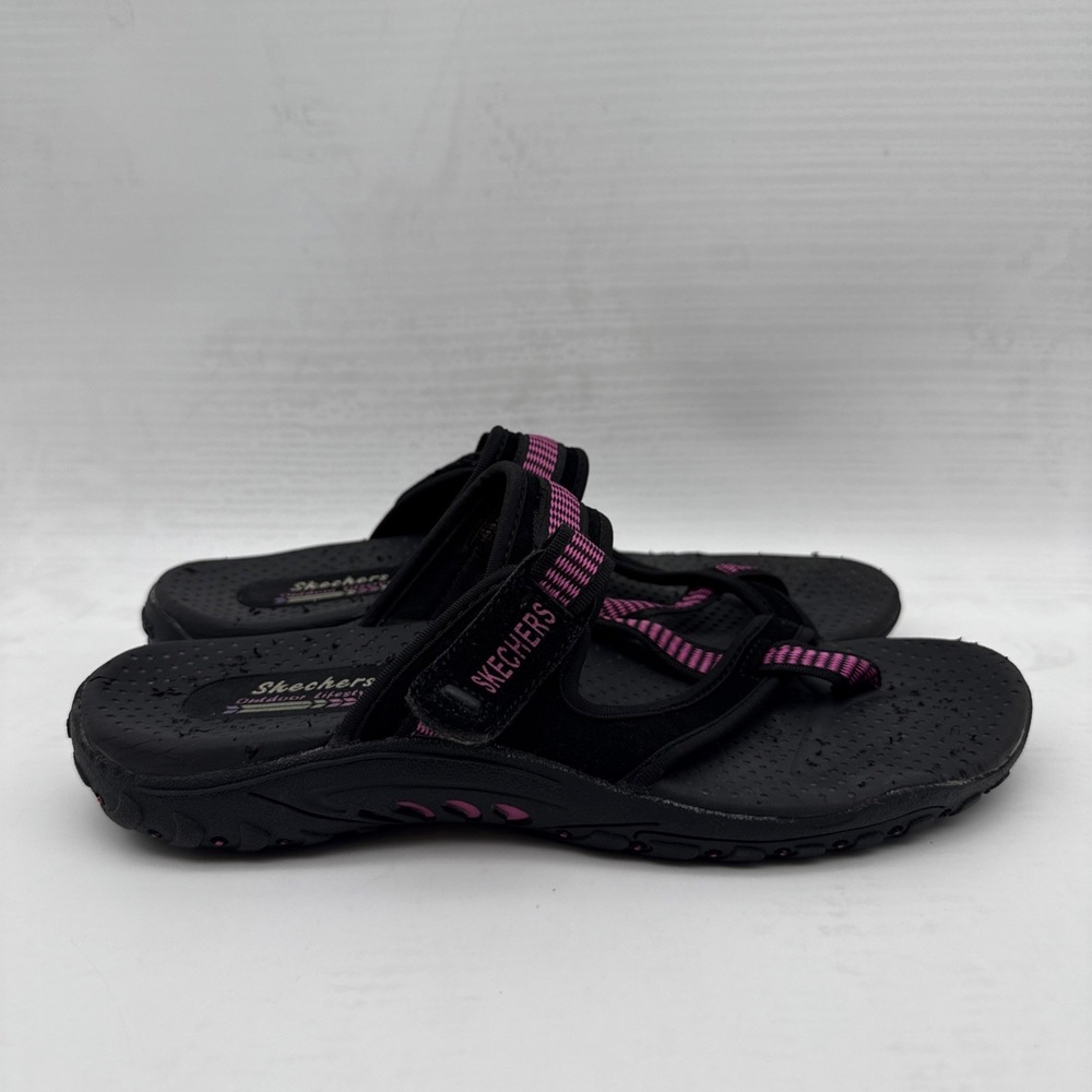 Skechers Outdoor Lifestyle Women's Stripe Strap Flip Flop Sandals Pink US 8